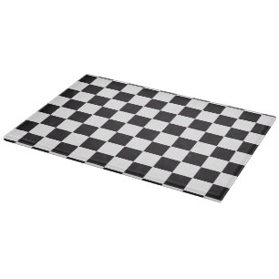 Schach-Quadrat-Muster - schwarz + Ihr Hintergrund Schneidebrett