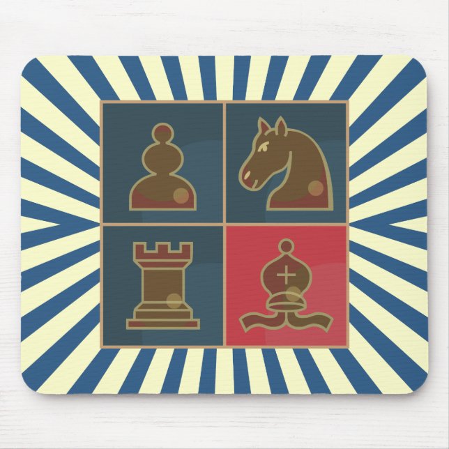 Schach-Quadrate Mousepad (Vorne)