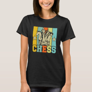Schach Retro-Grafik Schachspieler Schachmatt Brett T-Shirt