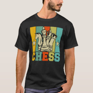 Schach Retro-Grafik Schachspieler Schachmatt Brett T-Shirt