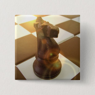 Schach-Ritter-Quadrat-Button Button