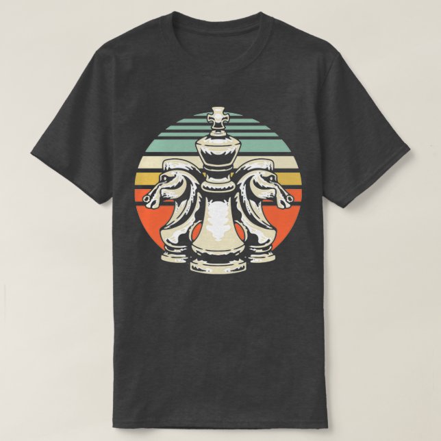 Schach Ritter Schachbrett Schach Piece Funny T-Shirt (Design vorne)