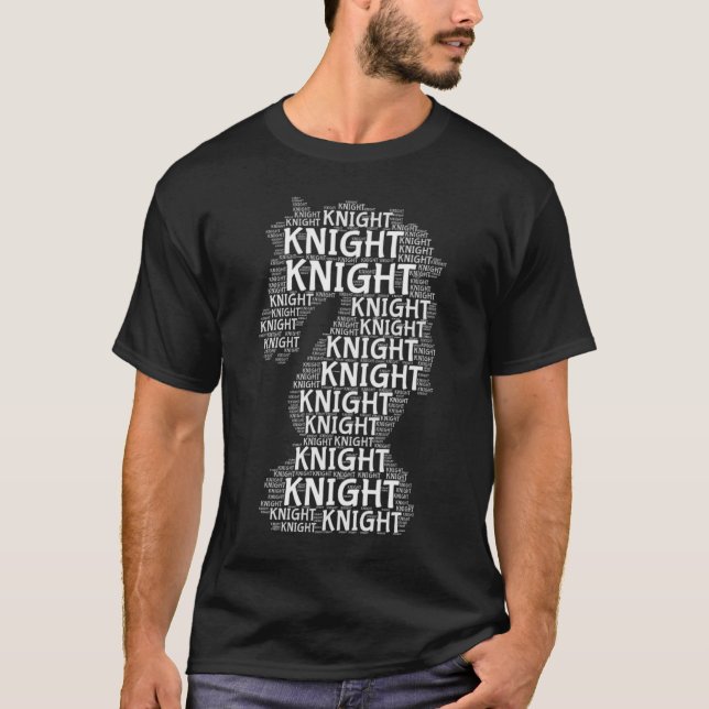 Schach-Ritter-Word-Bild T-Shirt (Vorderseite)