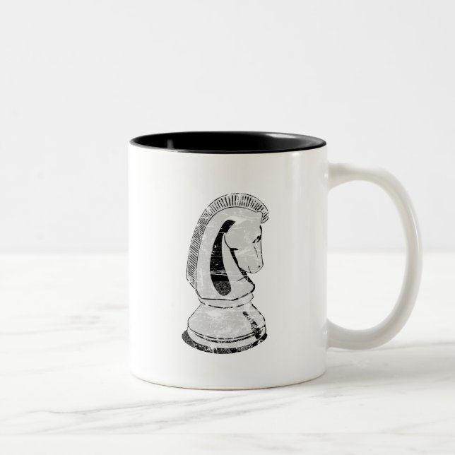 Schach - Ritter Zweifarbige Tasse (Rechts)