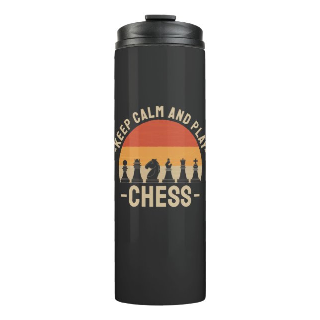 Schach - Ruhe Behalten und Schach spielen Thermosbecher (Vorderseite)