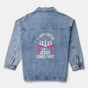 Schach Schach Club Schach Merch Christlich Jesus Jeansjacke