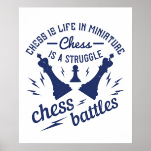 Schach - Schach ist das Leben im Miniaturformat Poster