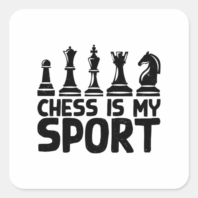 Schach - Schach ist mein Sport Quadratischer Aufkleber (Vorderseite)