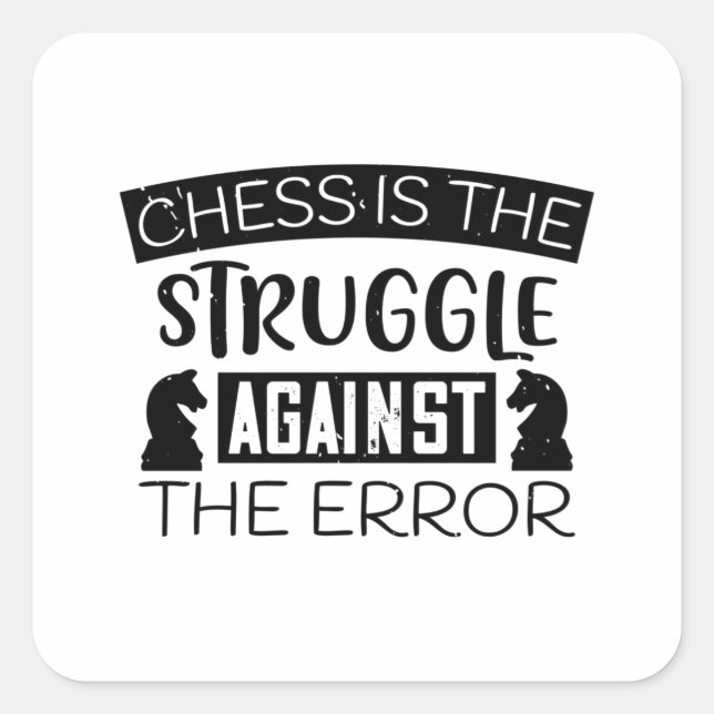Schach - Schach kämpft gegen Fehler Quadratischer Aufkleber (Vorderseite)