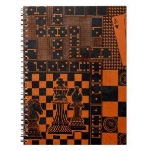 Schach-Schachbretter dominieren Notizblock