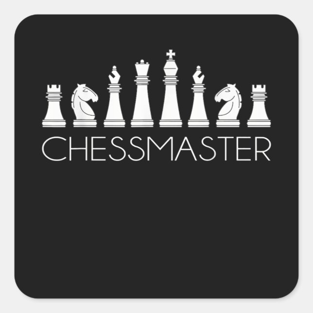 Schach - Schachmeister Quadratischer Aufkleber (Vorderseite)