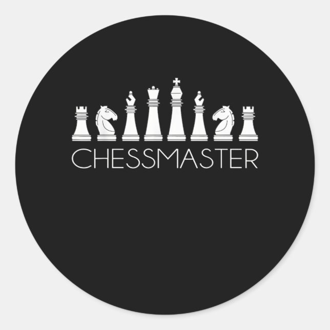 Schach - Schachmeister Runder Aufkleber (Vorderseite)