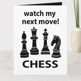 Schach schaut auf meinen nächsten Schachzug Karte
