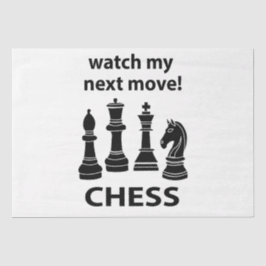Schach schaut auf meinen nächsten Schachzug Seidenpapier