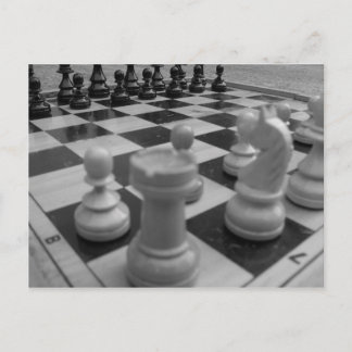Schach Set B&W Postkarte