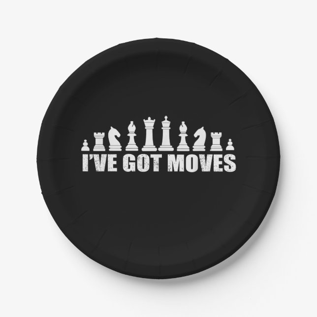 Schach Set Pieces Ive Got Fans Liebhaber Cool Pappteller (Vorderseite)