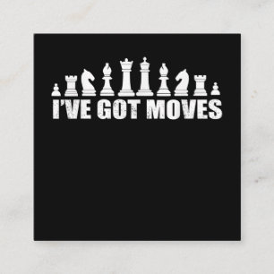 Schach Set Pieces Ive Got Fans Liebhaber Cool Quadratische Visitenkarte