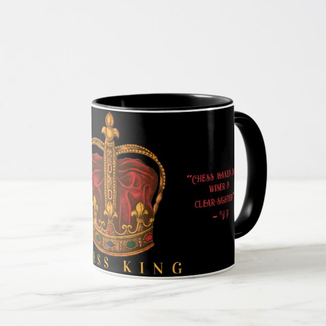Schach Shakhmaty King Black Red Russian | Tasse (VorderseiteRechts)
