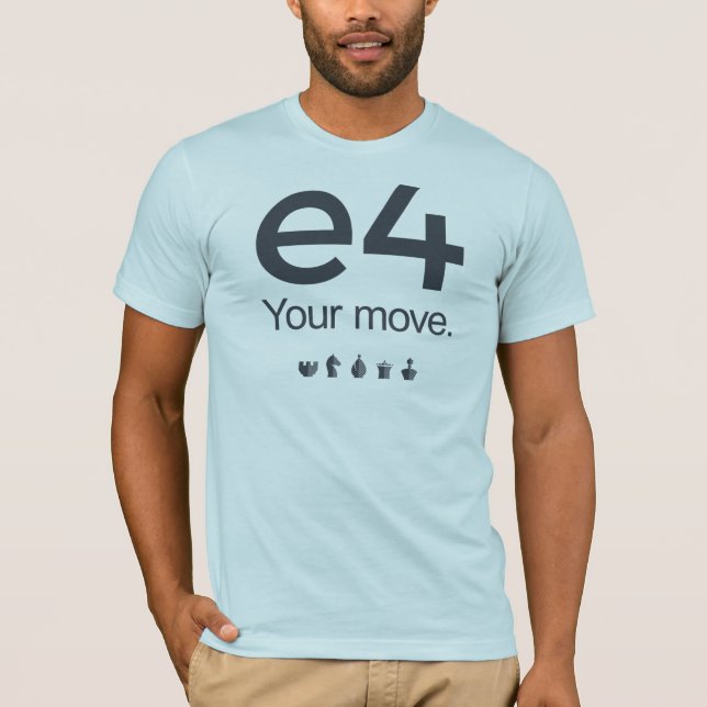 Schach-Shirt: e4 T-Shirt (Vorderseite)