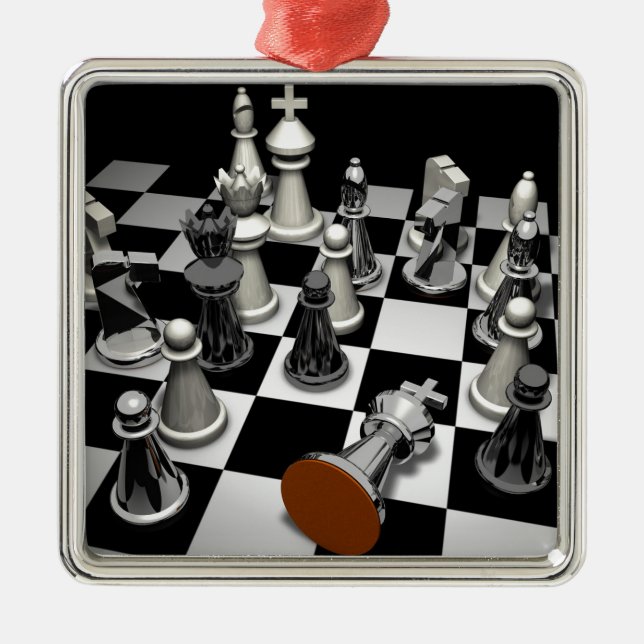 Schach Silbernes Ornament (Vorne)