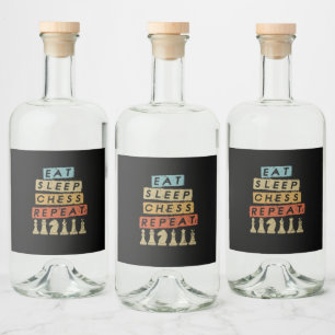 Schach - Sleep Schach wiederholen Alkoholflaschenetikett