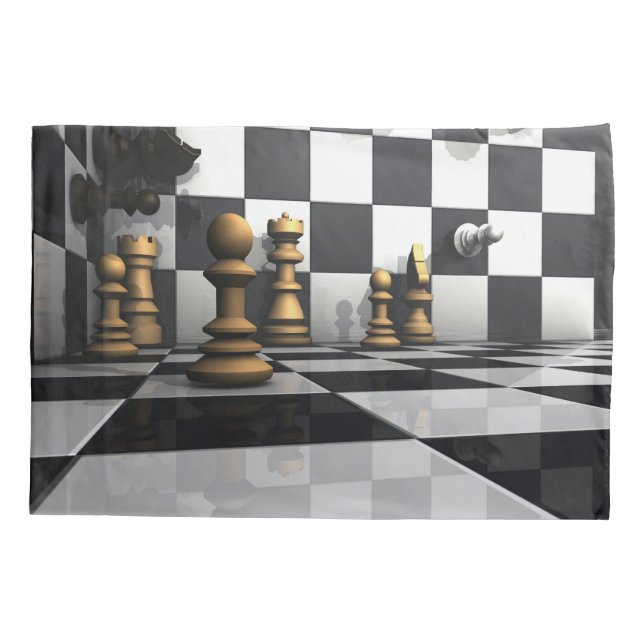 Schach-Spiel-König Kissenbezug (Rückseite)