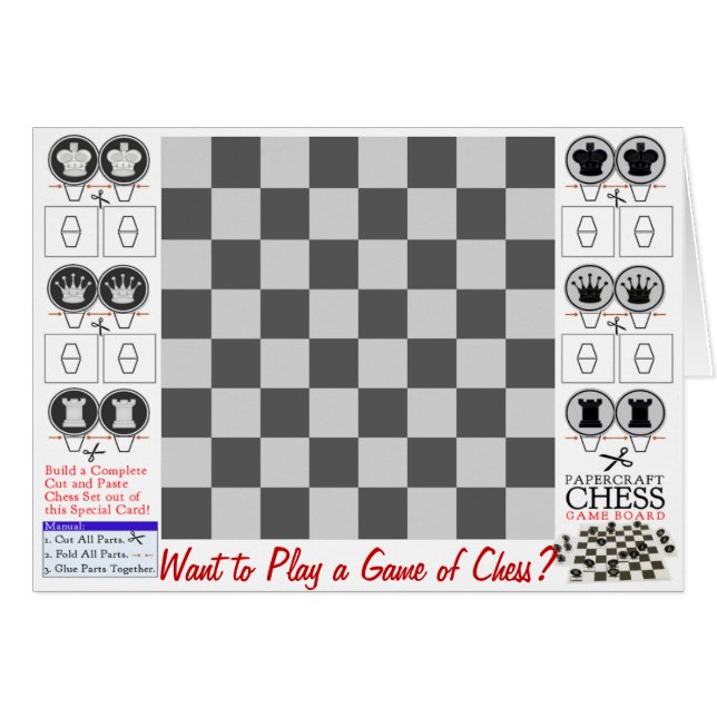 Schach-Spiel Papercraft (Vorderseite (Horizontal))
