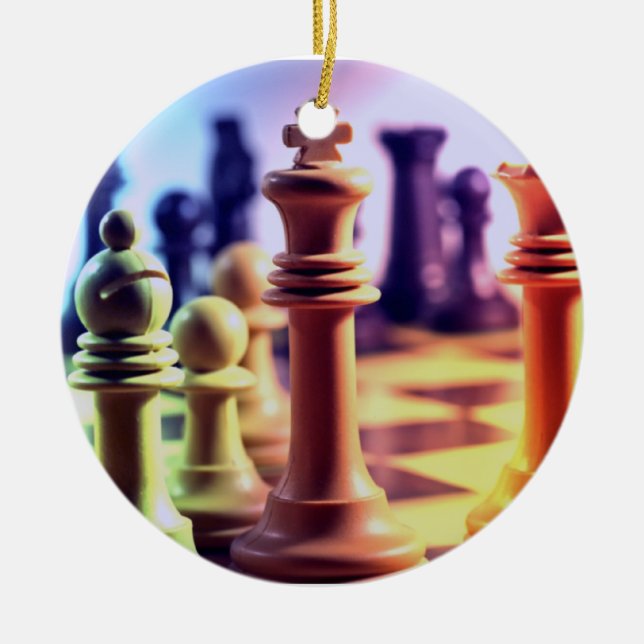 Schach-Spiel-Verzierung Keramikornament (Vorne)
