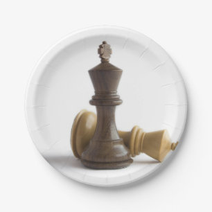 Schach-Spiel vorbei Pappteller