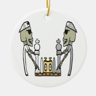 Schach spielen keramik ornament