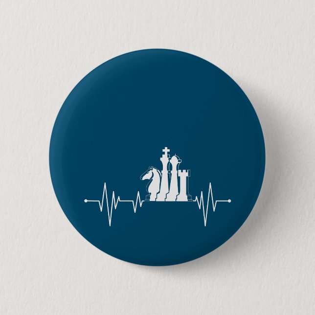 Schach Spieler Geschenk Idee Schach Stücke Herzsch Button (Vorderseite)