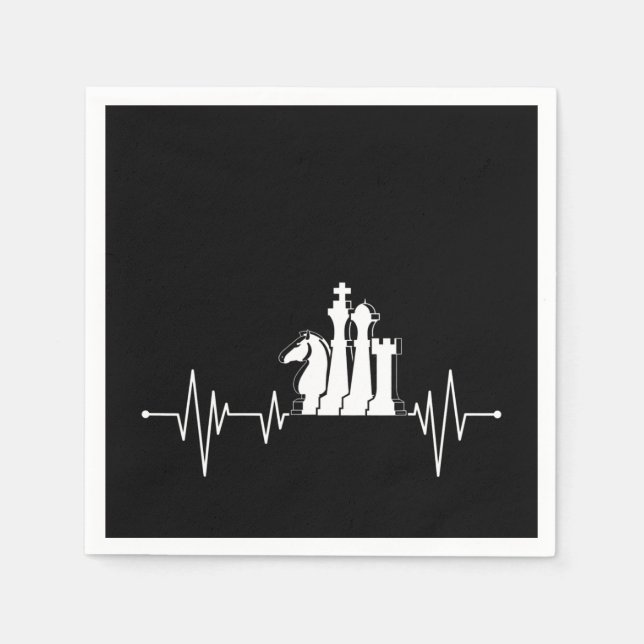 Schach Spieler Geschenk Idee Schach Stücke Herzsch Serviette (Vorderseite)