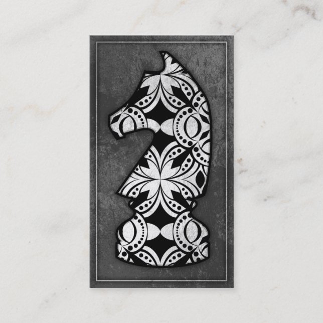 Schach-Stück - dunkler Ritter 02 Visitenkarte (Vorderseite)