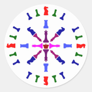 Schach-Stück-Entwurf Runder Aufkleber
