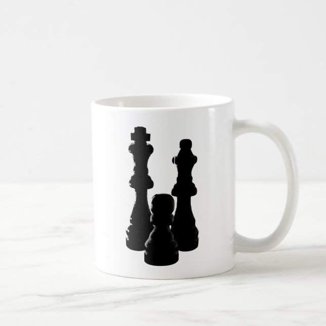 Schach-Stück-Silhouetteentwurf Kaffeetasse (Rechts)