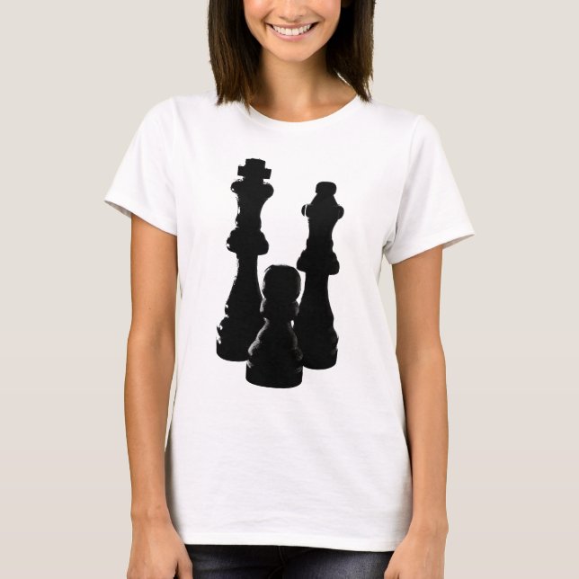 Schach-Stück-Silhouetteentwurf T-Shirt (Vorderseite)
