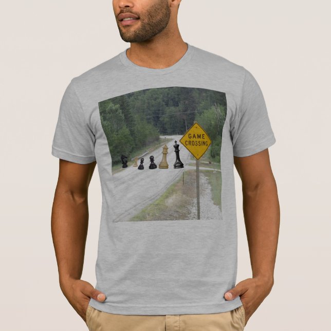 Schach-Stück-Spiel-Überfahrt-Wortspiel T-Shirt (Vorderseite)