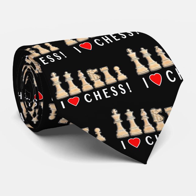 Schach-Stücke: I Liebe-Schach! Krawatte (Gerollt)