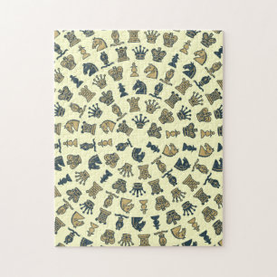 Schach-Stücke im Kreis-Puzzlespiel