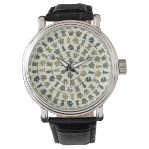Schach-Stücke in den Kreisen Armbanduhr