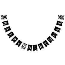 Schach Theme Happy Birthday Banner - Schwarz & Wei