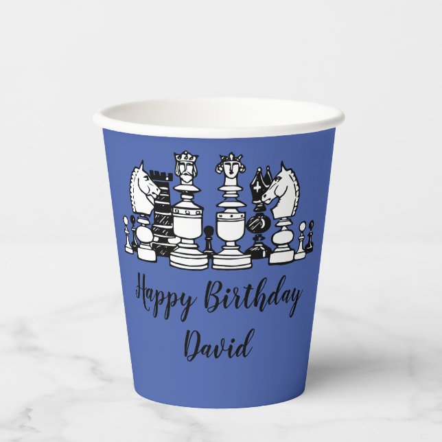 Schach Themed Personalisiert Paper Cups Pappbecher (Vorderseite)