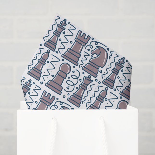 Schach-Tissue-Papier, Schachbrett-Decoupage Seidenpapier (Geschenktüte)