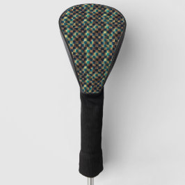 Schach und Kratzeffekt, blau und gelb Golf Headcover