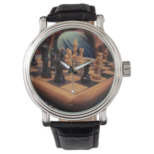 Schach-Verein-Uhr Armbanduhr