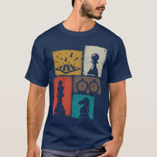 Schach Vintage Collage Spieler Großmeister Brettsp T-Shirt