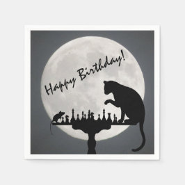 Schach Vollmond Katze und Maus Game Happy Geburtst Serviette