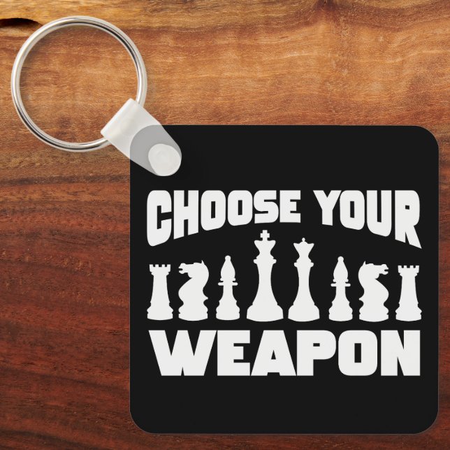 Schach Wählen Sie Ihre Waffe Schach Stücke Schlüsselanhänger (Vorderseite)