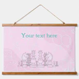 Schach Wandteppich Mit Holzrahmen