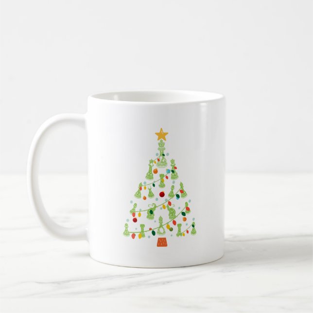 Schach Weihnachtsbaum - Königin Knight Rook Coff Kaffeetasse (Links)